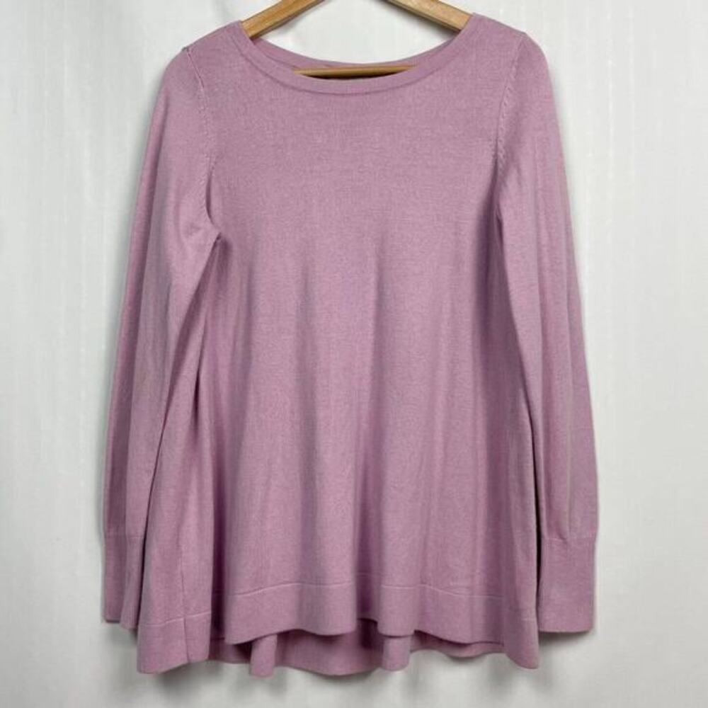 Loft Pleat Back Swing Sweater M Lavender Purple‎ Knit